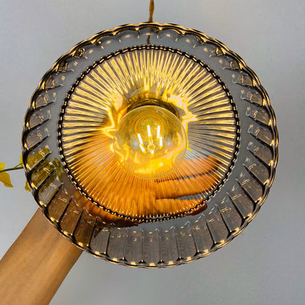 Suspension Casbelle avec abat-jour en verre rétro — LZ4Q7M9