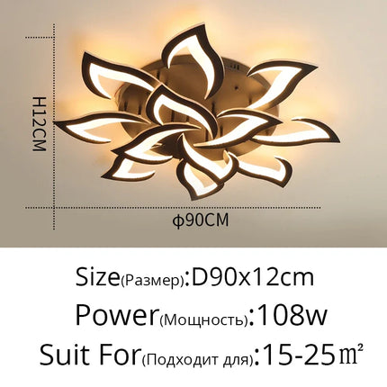 Plafonnier LED en acrylique à pétales en forme de fleur — LZ4X9T1