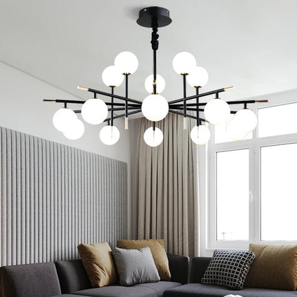 Lustre nordique en fer avec boule de verre LED pour restaurant — LZ4P9XQ