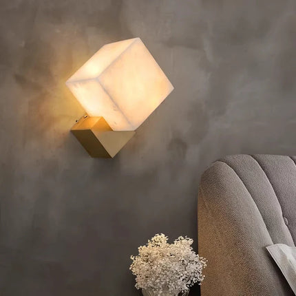 Applique murale carrée en jade avec LED pour salon et chambre — LZ4T9X