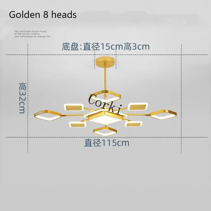 Lustre carré LED moderne à intensité variable — LZ4X9P2