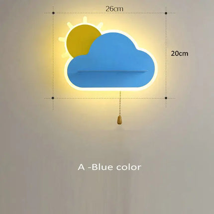 Applique murale LED pour enfants en métal avec tirette rose, bleu et blanc — LZ4X9Q7