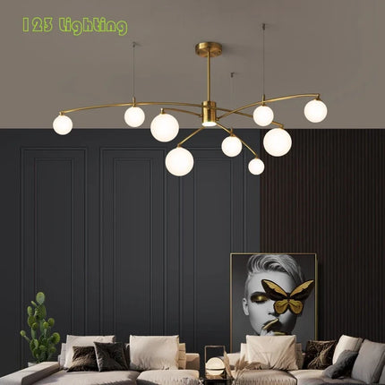 Lustre moderne en métal et verre pour intérieur contemporain — LZ4X9Q