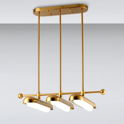 Lustre art déco doré en verre et fer pour éclairage élégant — LZ4X9T