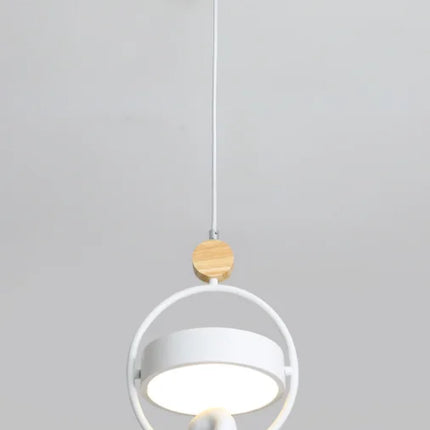 suspension luminaire led moderne en bois motif oiseau nordique