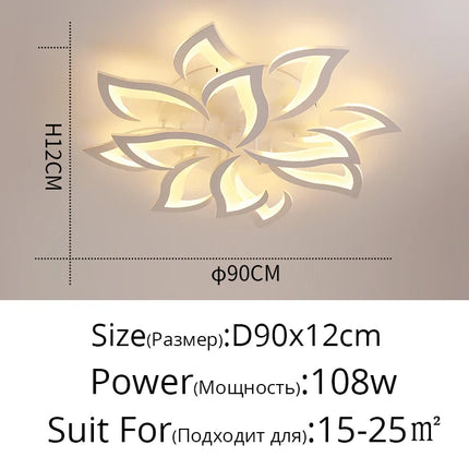 Plafonnier LED en acrylique à pétales en forme de fleur — LZ4X9T1