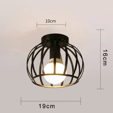 Plafonnier LED rétro en métal doré pour balcon et couloir — LZ4G7Q2