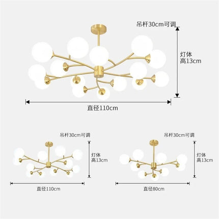 Lustre suspension LED moderne style moléculaire nordique — LZ4X9P2