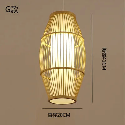 Lustre suspension en bambou style zen pour ambiance relaxante — LZ7D9X