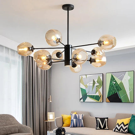 Lustre suspension nordique en verre et fer pour décoration — LZ7D9X