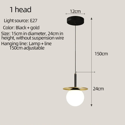 Lustre suspension en verre au design nordique élégant — LZ4X9M