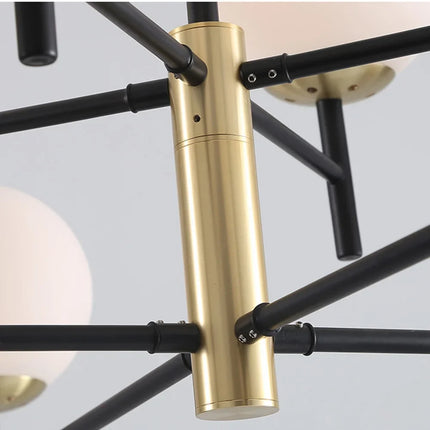 Lustre suspension industriel nordique 6 lumières ampoules en verre à bulles — LZ4X9T