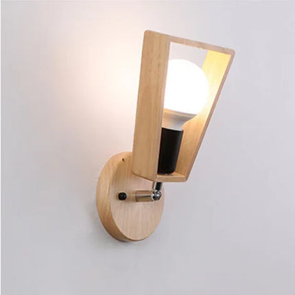 Applique murale nordique en bois avec support ajustable — LZ4X9T