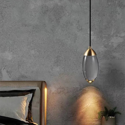 Suspension design nordique en laiton et cristal pour intérieur élégant — LZ4X9P