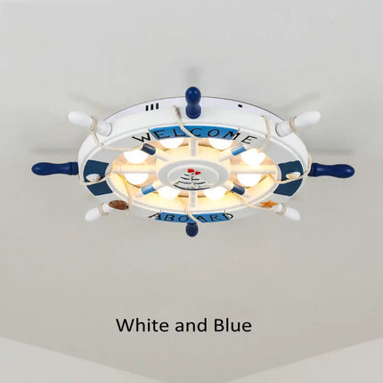 Lustre en bois méditerranéen avec LED pour chambre d'enfants — LZ4X9M