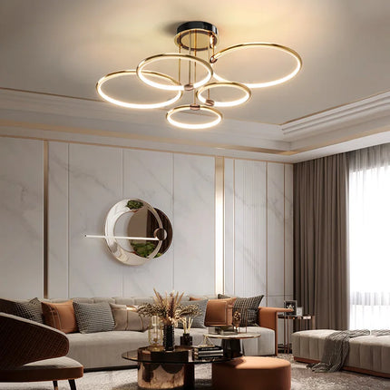 Lustre LED postmoderne à anneau pour décoration nordique — LZ4X9T1