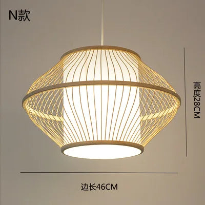 Lustre suspension en bambou style zen pour ambiance relaxante — LZ7D9X