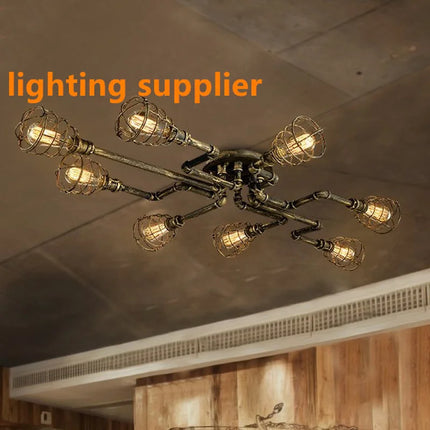 Plafonnier industriel rétro style américain pour bar et restaurant — LZ4X9T1