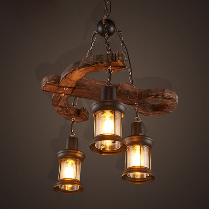 Lustre vintage avec base en bois en forme d'ancre Alaska — LZ4N7Q2W