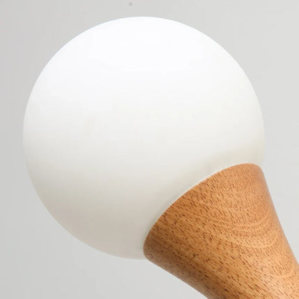Lustre en bois avec abat-jour en verre moderne — LZ4X9T