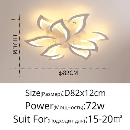 Plafonnier LED en acrylique à pétales en forme de fleur — LZ4X9T1