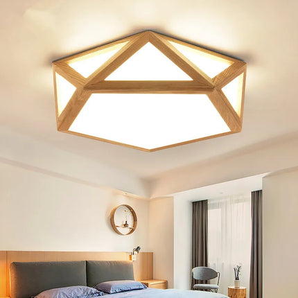 Plafonnier LED rondins design nordique géométrique creux — LZ4X9P2