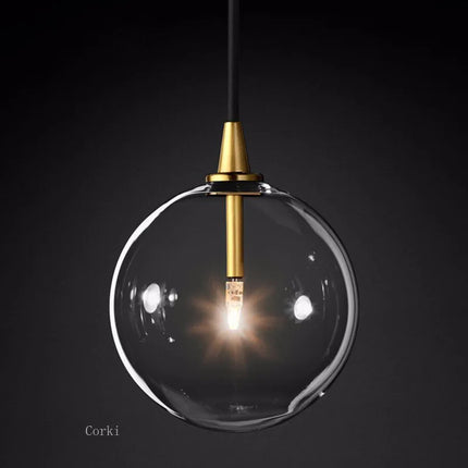 Suspension en verre transparent à bulles style moderne et vintage — LZ4X9P