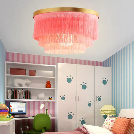 Lustre suspension romantique en fil de coton pour intérieur — LZ4X9J