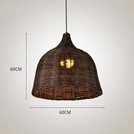 Suspension en rotin et bambou style asiatique rustique pour intérieur — LZ4X9M