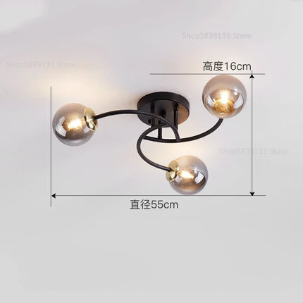 Plafonnier LED moderne en verre style nordique — LZ4Q7M9