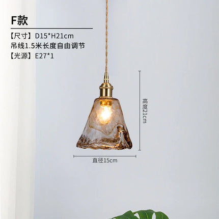 Suspension en verre style industriel rétro pour intérieur décoratif — LZ4X9P