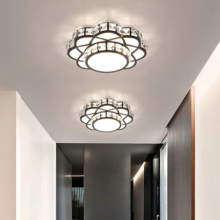 Plafonnier LED décoratif en cristal avec motifs floraux — LZ4X9T2