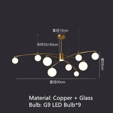 Lustre moderne en métal et verre pour intérieur contemporain — LZ4X9Q