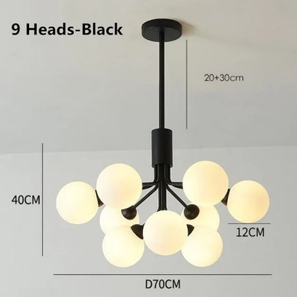 Lustre boule de verre nordique Led or luxe chambre cuisine lampe magique haricot Apiales lustres pour salle à manger café éclairage