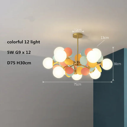 Lustre LED globe en verre acrylique coloré pour enfants — LZ4X9P2