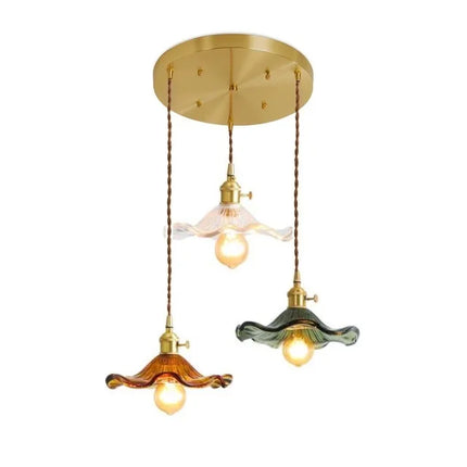 Suspension LED style nordique avec fleurs en verre — LZ4X9P2