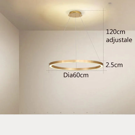 Lustre suspension cercle rond style nordique moderne — LZ4P9XQ
