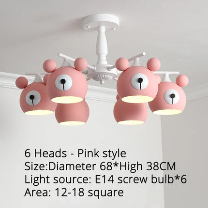 Lustre enfant lumineux avec motif ours en dessin animé — LZQ7M2