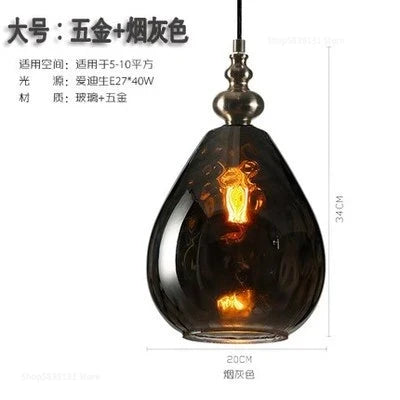 Suspension décorative en verre grain d'eau style nordique rétro — LZ4P9XQ