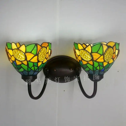 Applique murale rétro style Tiffany avec éclairage vitrail pour bar et restaurant — LZ4X9Q2