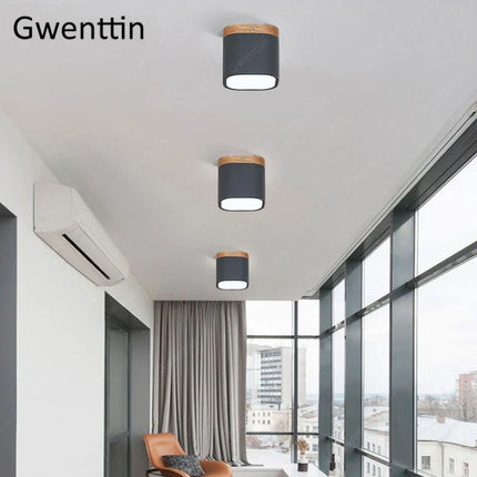 Plafonnier design nordique en bois et fer pour intérieur décoratif — LZ4T9X