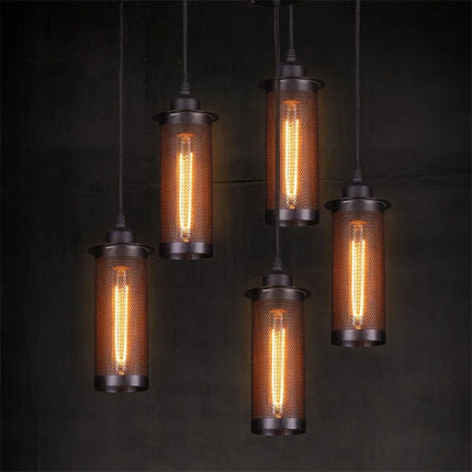 Suspension industrielle en maille de fer style loft vintage pour bar — LZ4X9T
