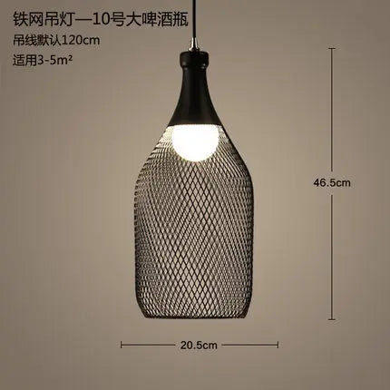 Lustre industriel cage oiseau en fer style loft rétro minimaliste — LZ4P9XJ