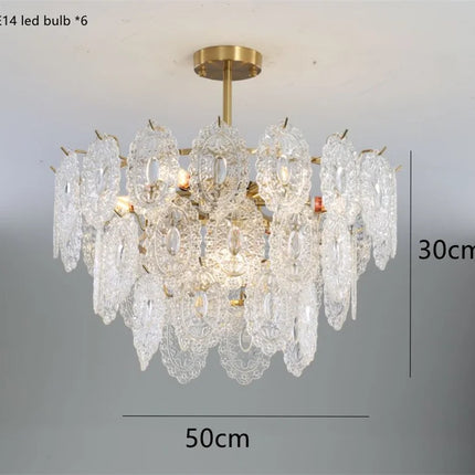 Lustre rond en cristal doré à LED design moderne — LZ4X9T2