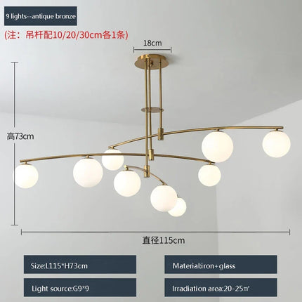 Suspension intérieure en métal et verre au design moderne — LZ4X9T