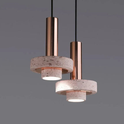 Suspension LED en aluminium avec abat-jour terrazzo pour hôtel et bar — LZ4X9P