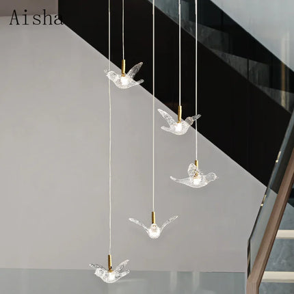 Suspension décorative en cuivre et acrylique forme oiseau — LZ4X9P2