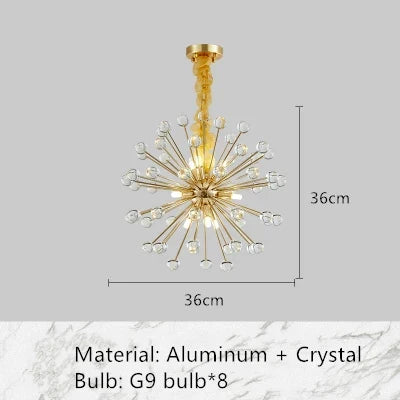 Lustre moderne en cristal pour décoration intérieure romantique — LZ4X9J