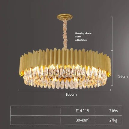 Suspension ronde LED en cristal noir et doré — LZ4X9P2Q