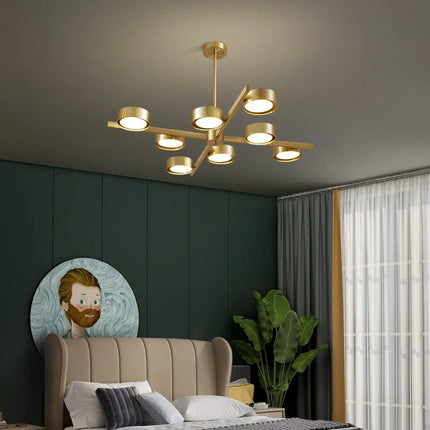 Lustre suspension nordique en cuivre pour éclairage doux — LZ4X9P2
